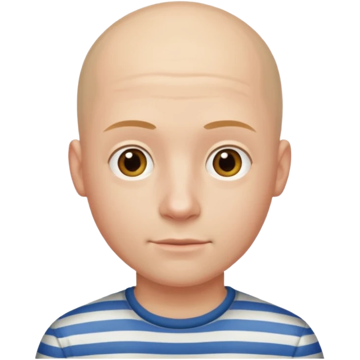bald young man with striped shirt emoji