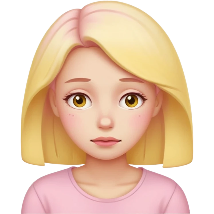 the embarrassed woman in soft pink, beige and yellow pastel colors emoji