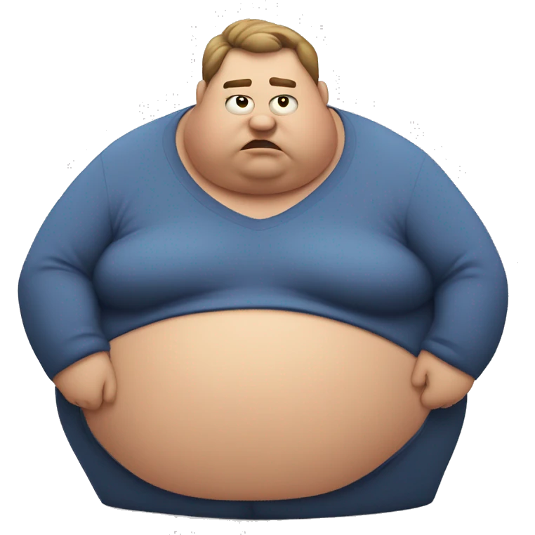 fat person looking concerned emoji