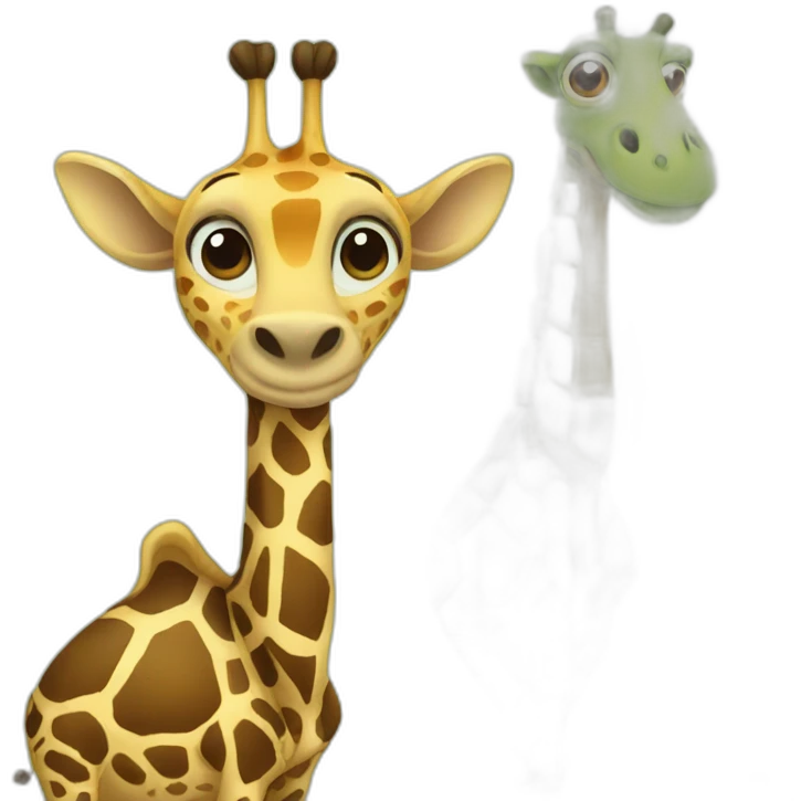 Girafe et tortue emoji