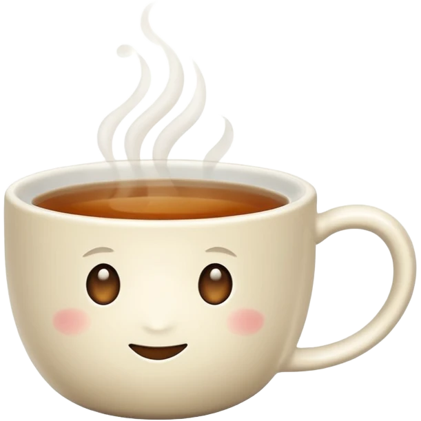 a white tea cup with hot tea inside emoji