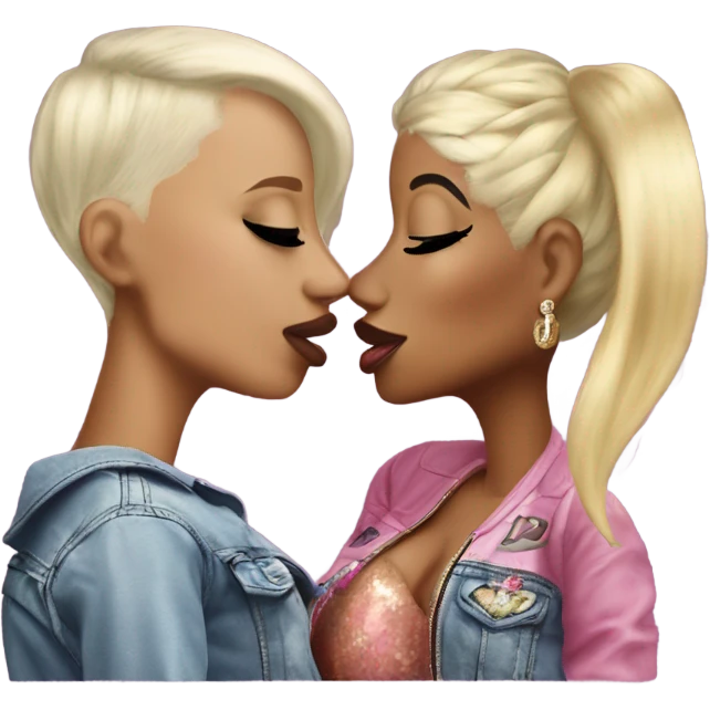Cardi B kissing Nicki Minaj emoji