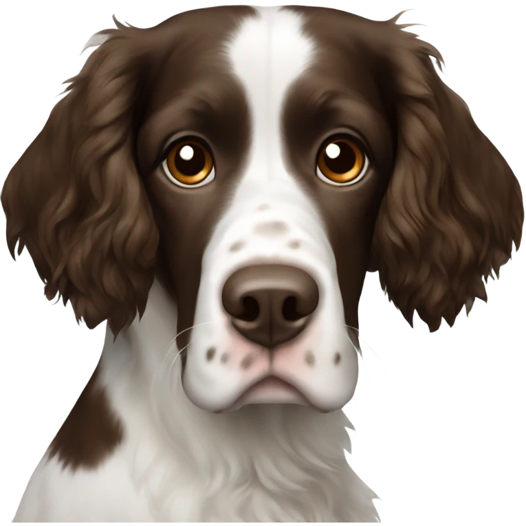 English springer spaniel white and brown and black  emoji