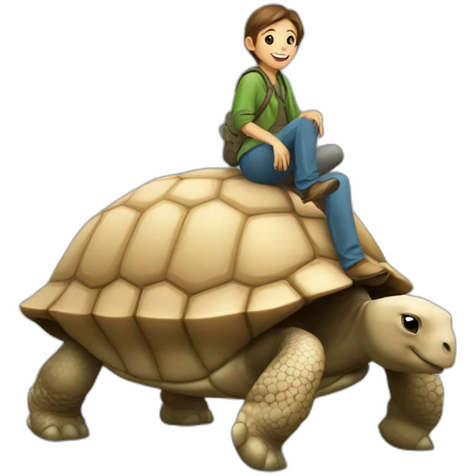 Un Chameau sur une tortue emoji