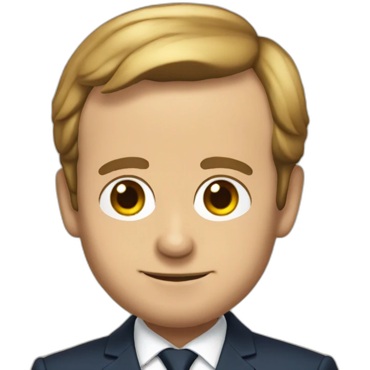 Macron sur un chat emoji