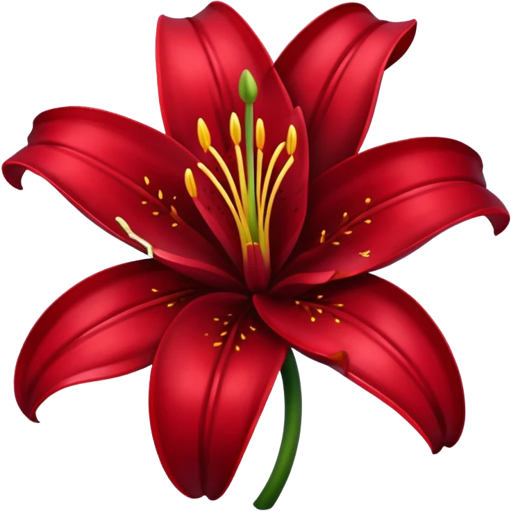 A lily flower in a shiny dark cherry red colour  emoji