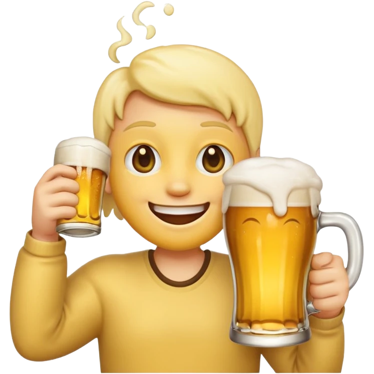 yellow emoji drinking a beer emoji