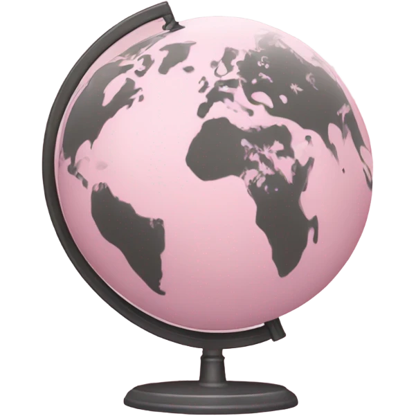 World globe that is pink light pink  emoji