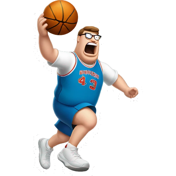 peter griffin mid air shooting a basketball emoji