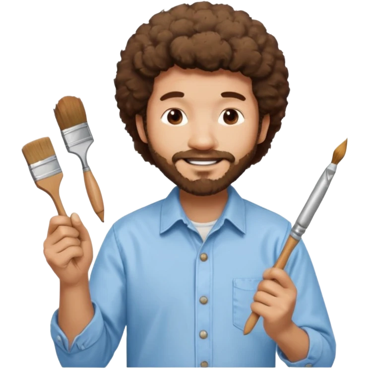 Bob ross qui peint emoji