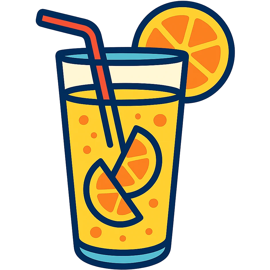 summer lemonade in a glass with a straw refreshing cool style emoji