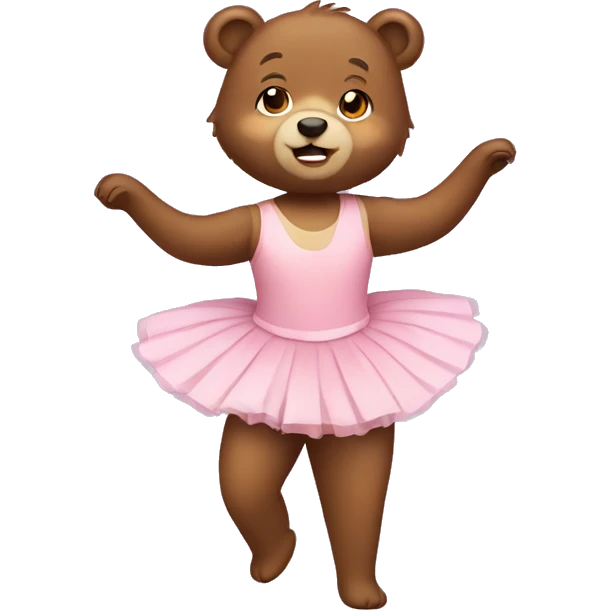 Cute brown bear with a ballet outfit emoji