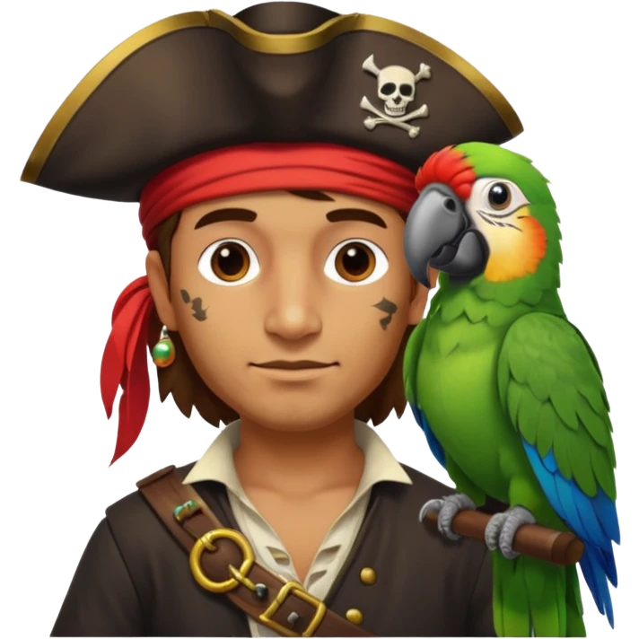 pirate and parrot emoji