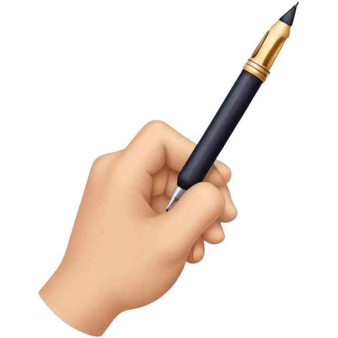 Hand with pen taking notes emoji
