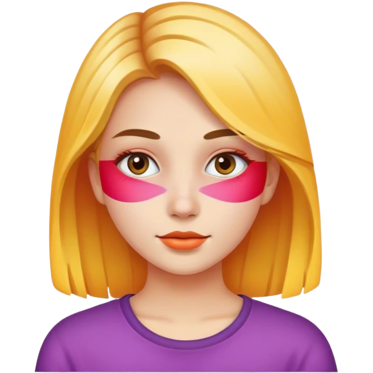 a girl with color over her face emoji