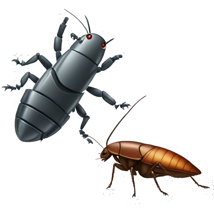 a cockroach and a robot fighting  emoji