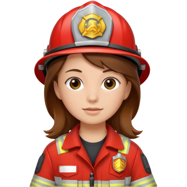girl fireman with brown hair emoji