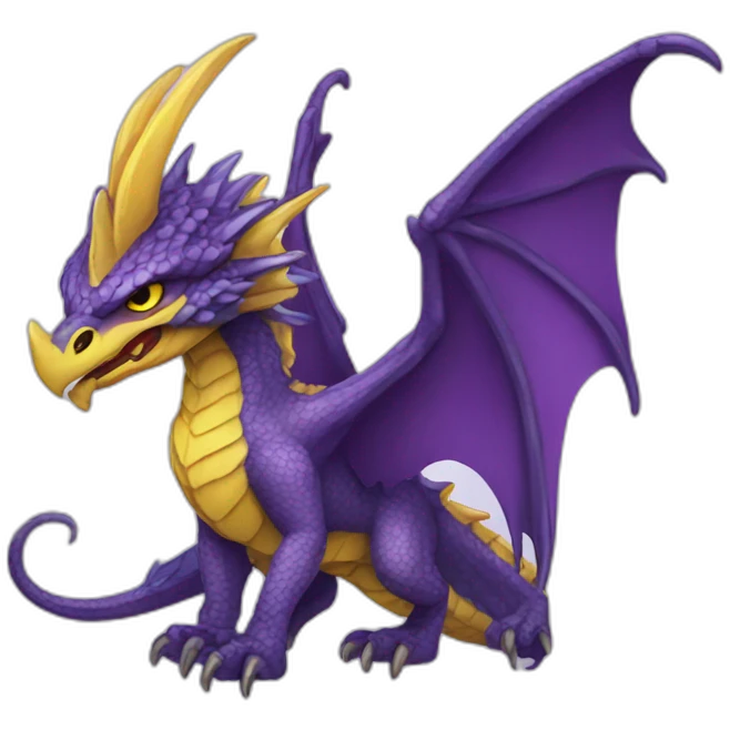 purple bahamut with yellow breast emoji