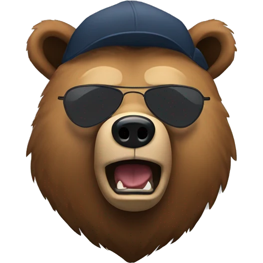 Grizzly bear with eye patch  emoji