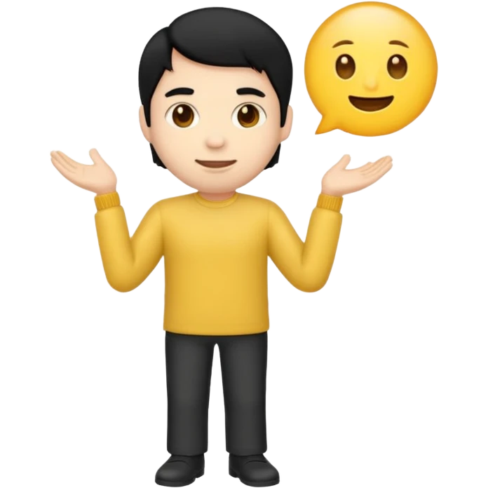 emoji man light skin and black hair, CUERPO COMPLETO emoji