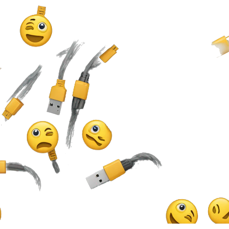 Unorganized bunch of cables emoji
