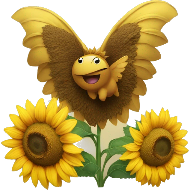 Sunflower with wings emoji