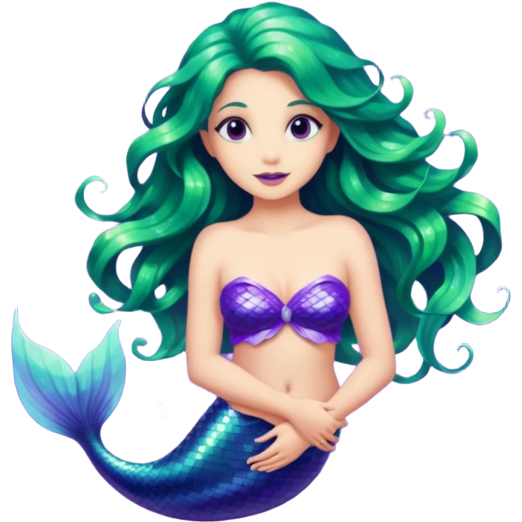 glitter purple mermiad emoji