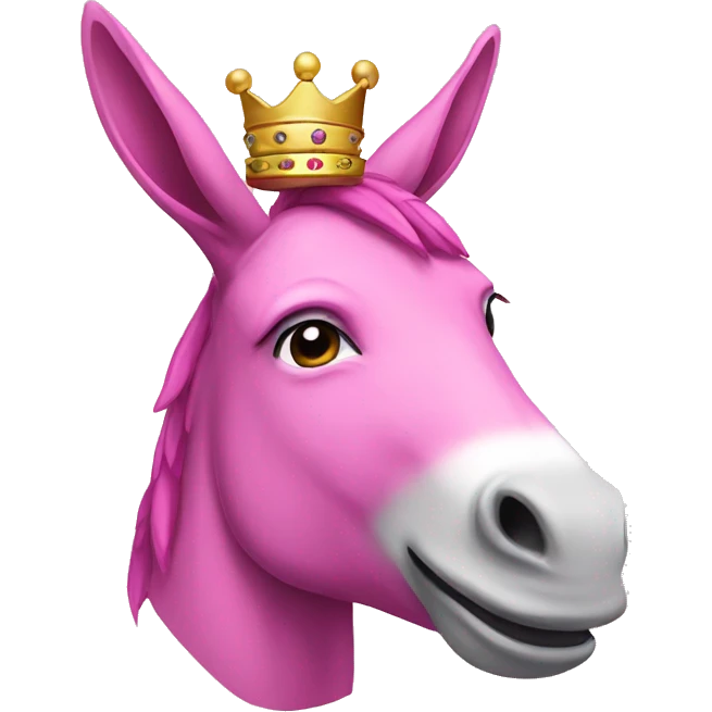 Pink donkey with a crown emoji