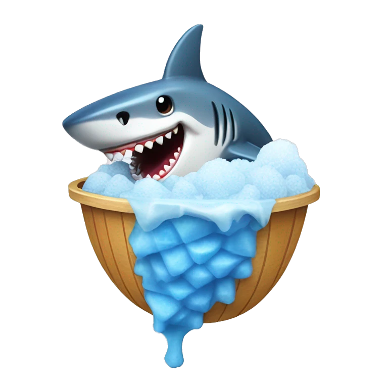 shark eating shaved ice emoji