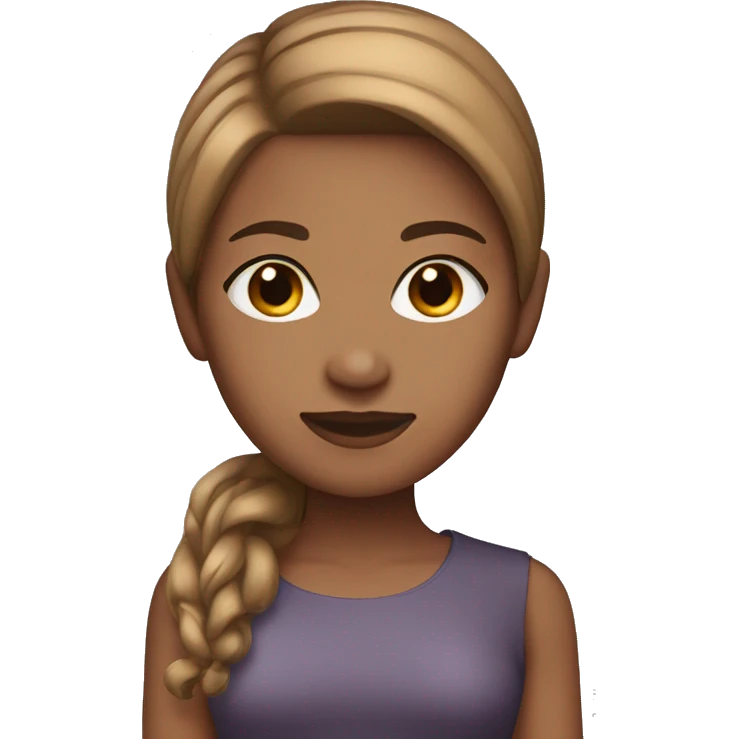 woman with light brown skin, straight hair with light brown highlights  emoji