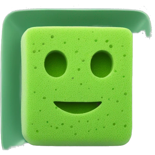 green flat square dish sponge emoji