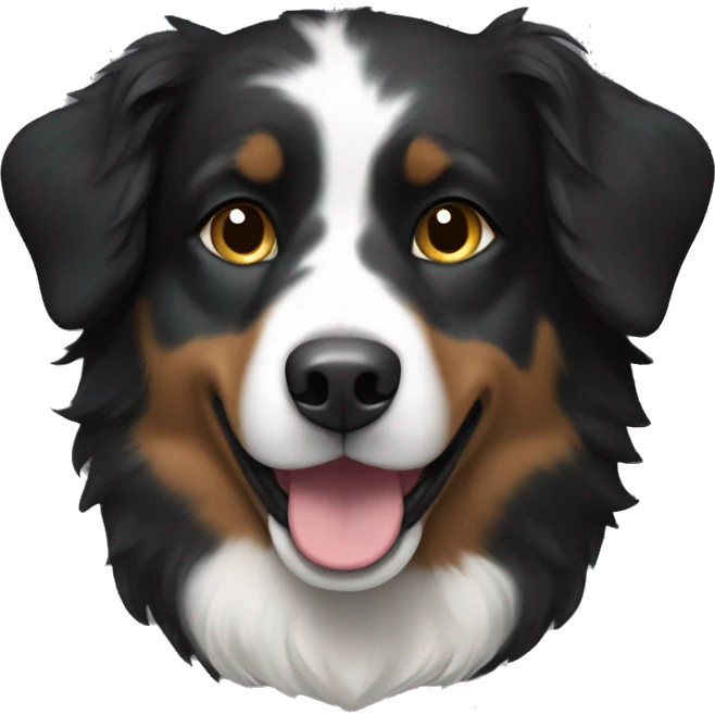 Small black australian shepherd dog with armor emoji