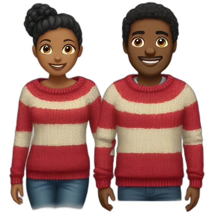 Sweater gift black man to black woman emoji