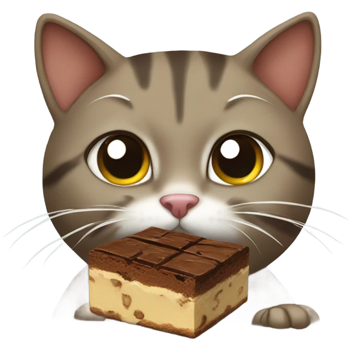 tabby cat eating brownies emoji