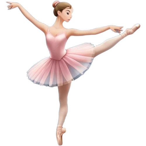 Icon for Ballet: silhouette of a ballerina in an elegant pose on a theater stage, surrounded by spotlight and stage lights. The icon should convey the grace and beauty of ballet, with focus on the dancer and the dramatic lighting. Transparent background. emoji