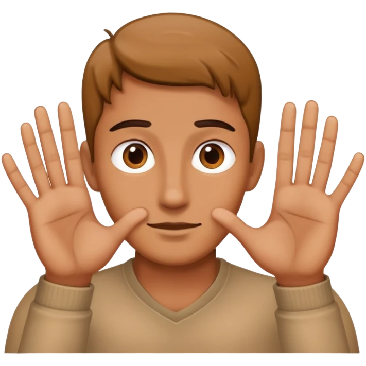 Guy looking between his fingers emoji