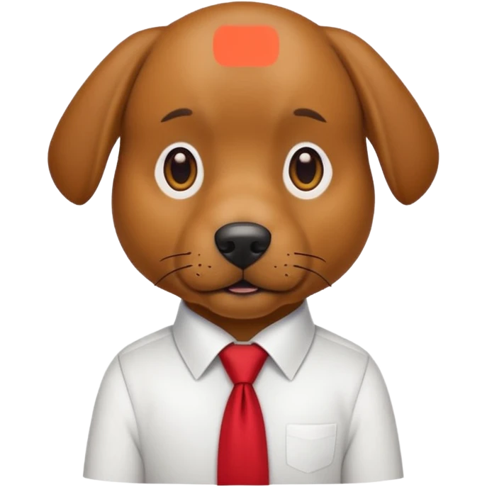 brown dog with red tie,whiteshirt emoji