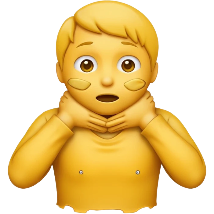 yellow choking emoji with hands around its neck emoji