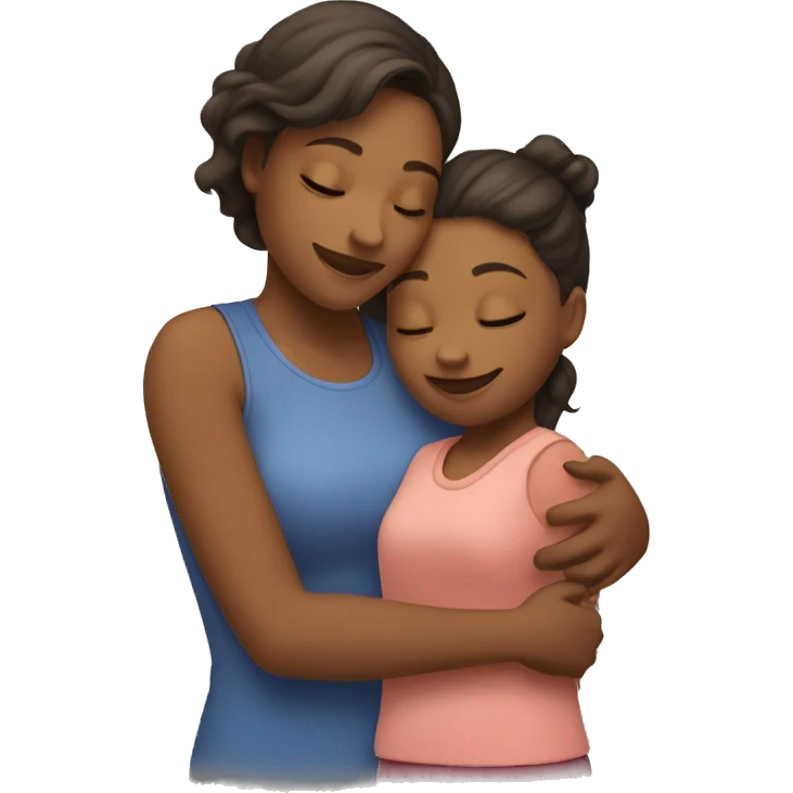 Mother and daughter hugging emoji