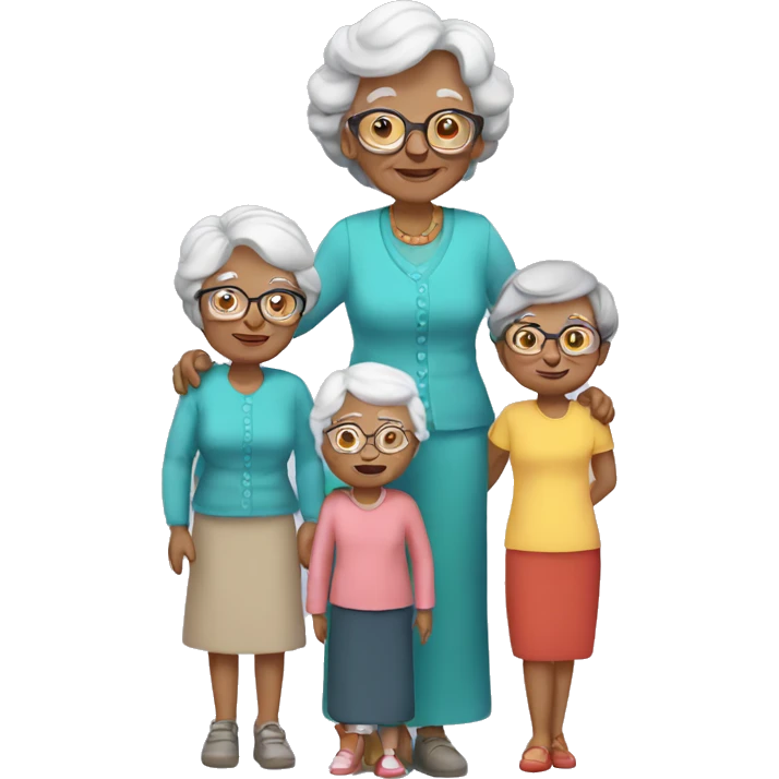 Granny with family emoji