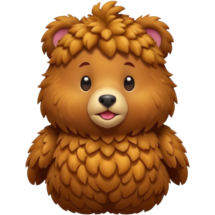 Chicken bear with curly hair emoji