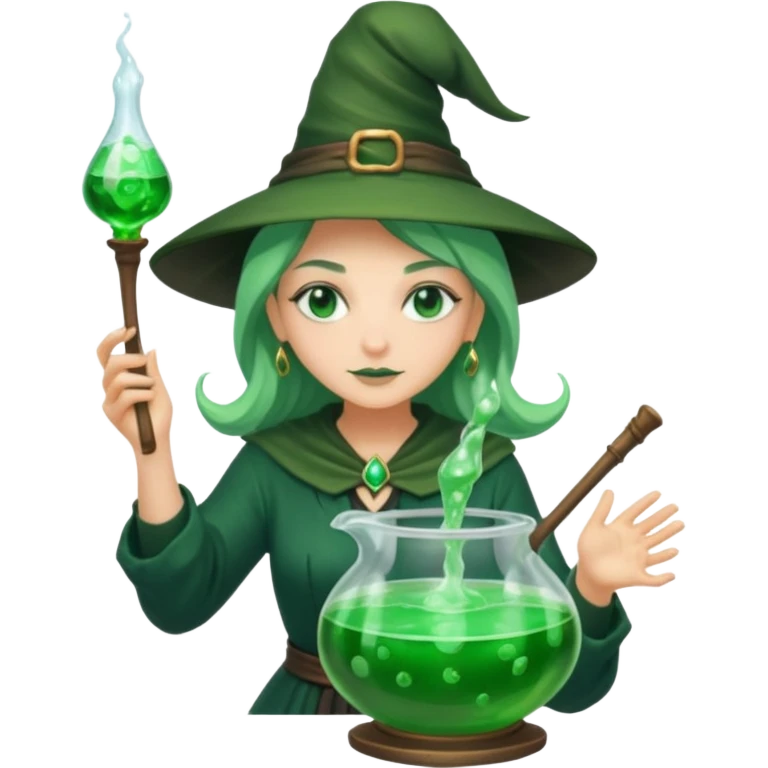 green witch cooking potion emoji