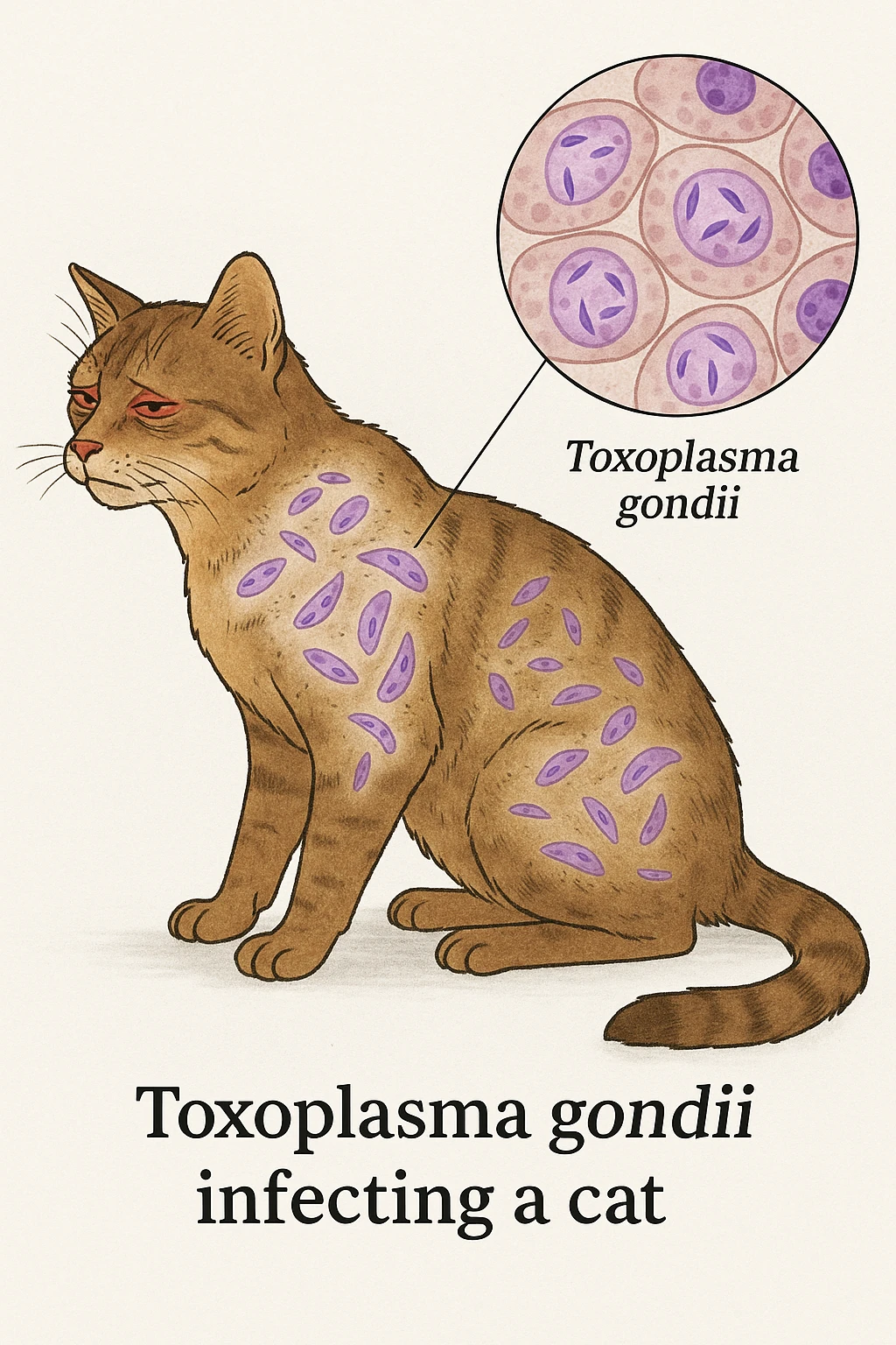 Toxoplasma gondii, infetta gatto  emoji