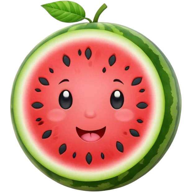 watermelon cute face emoji