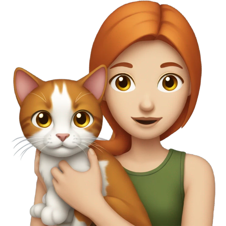 Red head with cat emoji