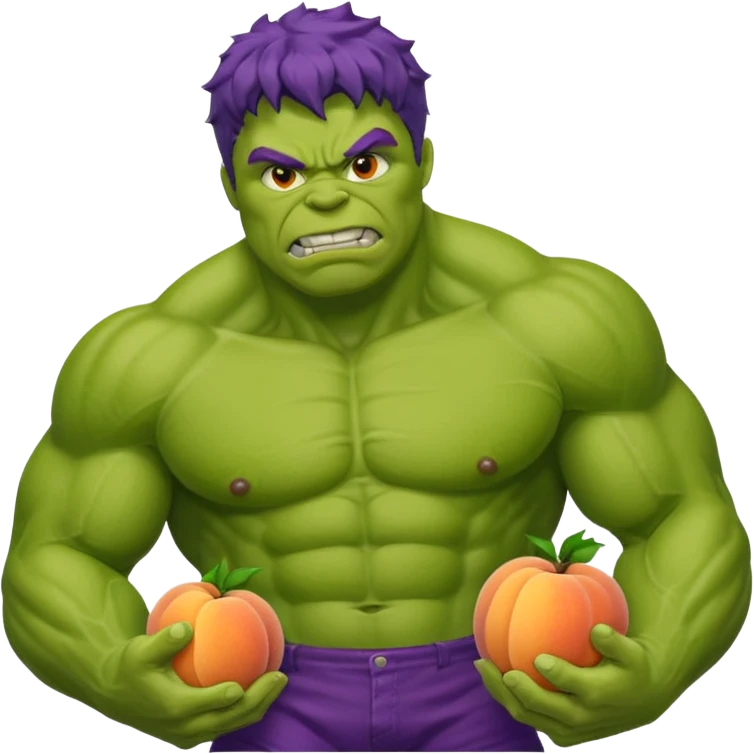 Hulk playing with peaches and eggplant  emoji