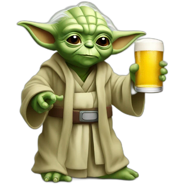 Yoda qui boit une bière emoji