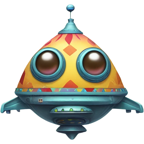 cute alien ship emoji