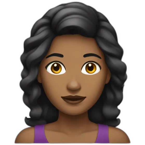 Mujer negra de cabello negro liso emoji