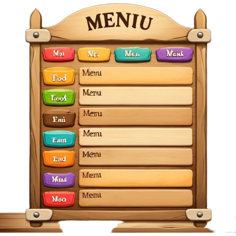 Menu food board emoji